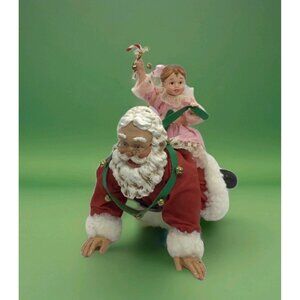 Kurt Adler Fabriche Grandpa's Piggy Back Christmas Figurine 8.5"